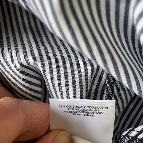 ANNE KLEIN Black & White Striped Button-down Shirt - Picture 8 of 8
